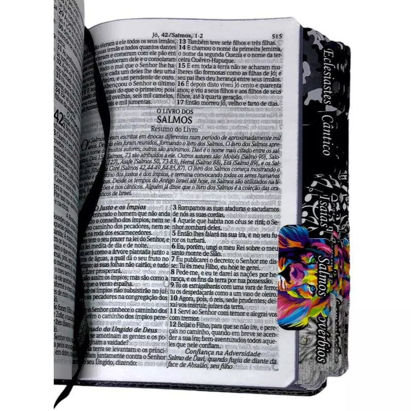 Bíblia Sagrada Cristã Evangélica Com Abas/ Modelo Leão Yeshua Preta