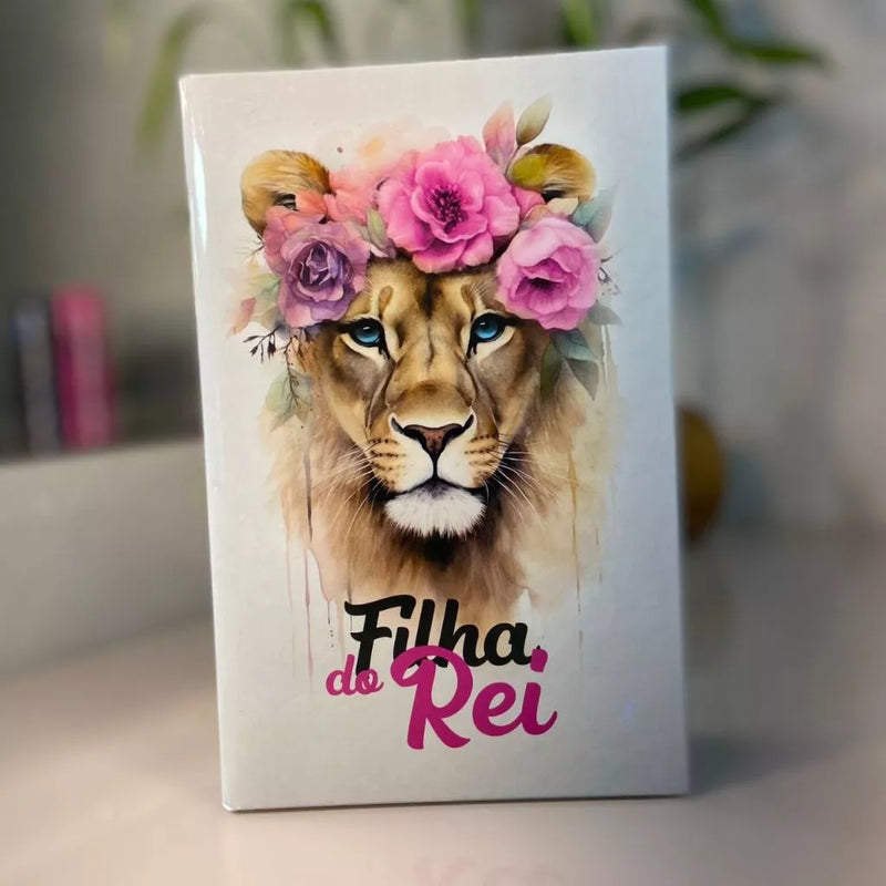 Kit 2 Bíblias Evangélicas Leão Filha do Rei/ Leão Yeshua Branca/ LETRAS MÉDIAS Com Harpa e Índice